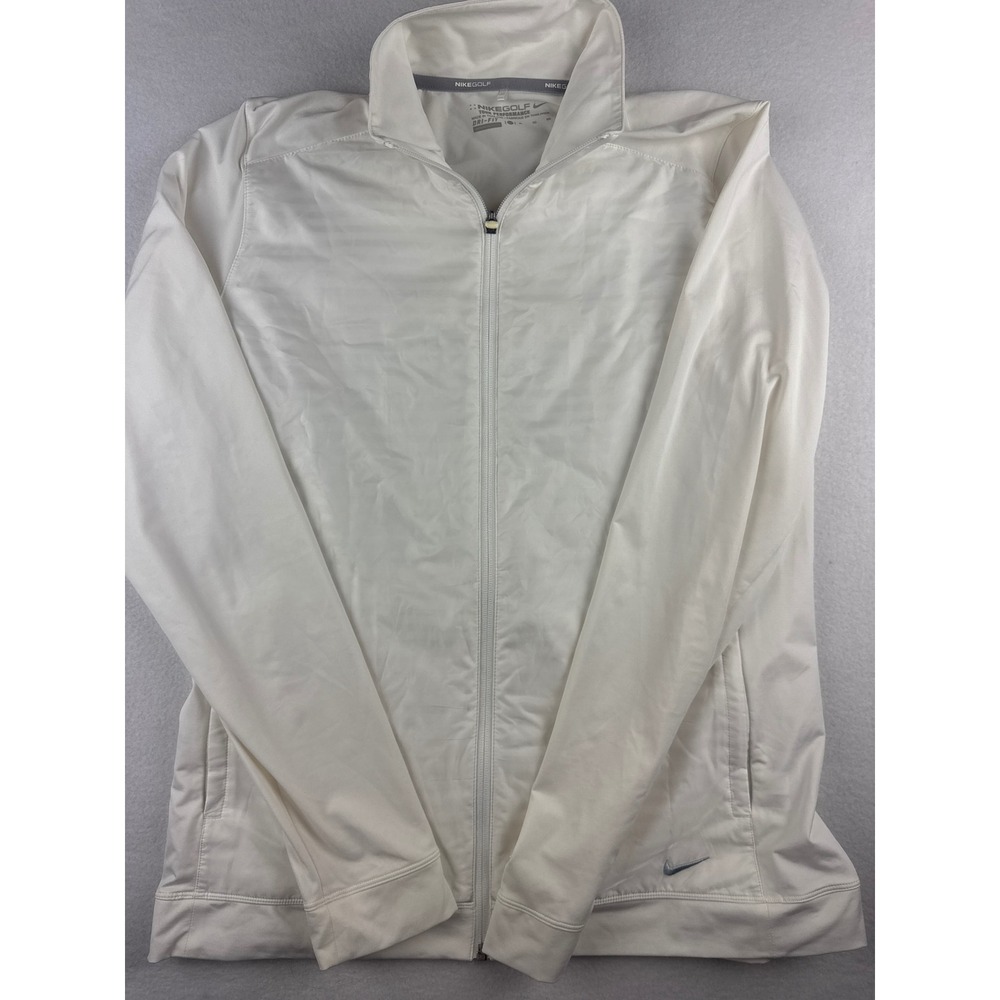 Nike Golf Tour Performance Dri-FIT Full Zip Jacket White Womens XL Mock Neck